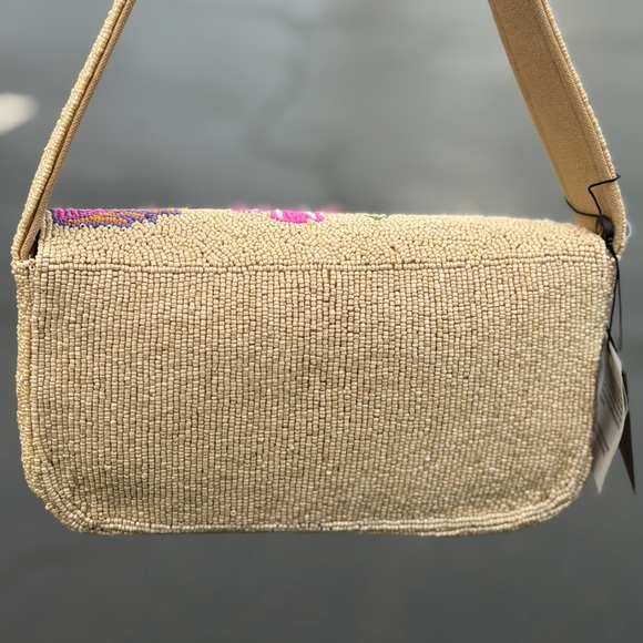 America & Beyond Beaded Jungle Queen Leopard Tropical Embellished Shoulder Bag - Picture 4 of 6